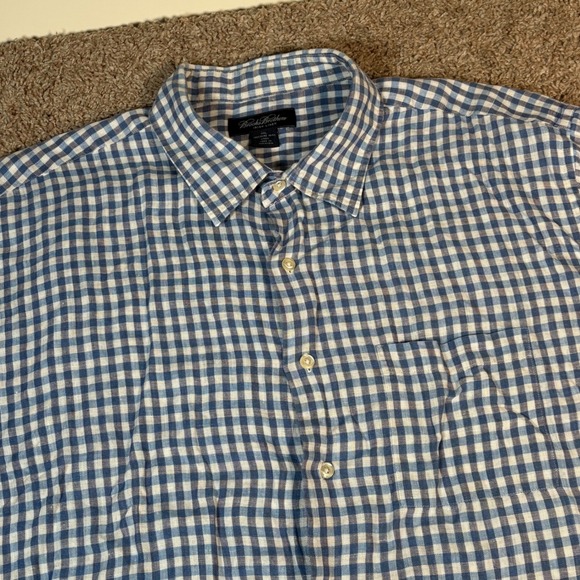 Ralph Lauren BLAKE Gingham Check Short Sleeve Button Down Check Shirt Men's M cotton Blue type light blue Vintage Second Hand